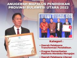 Bupati Minahasa Selatan Franky D Wongkar Raih Penghargaan Prestisius di Anugerah Mapalus Pendidikan Provinsi Sulawesi Utara 2023
