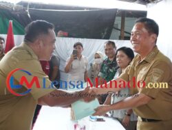 Bupati Minsel FDW Serahkan Sertifikat Program PTSL 2024 di Tokin Raya