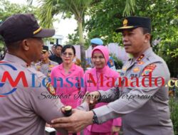 Bersama Bhayangkari, Polda Sulut Bantu Warga dan Personel Polsek Tagulandang Erupsi Gunung Ruang