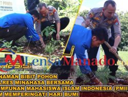 Polres Minahasa dan PMII Tanam 100 Bibit Pohon di Perkebunan Patar