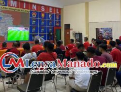 Polres Minsel dan Polsek Jajaran Nobar Semi Final AFC Asian Cup U-23