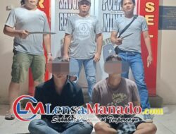 Akibat Bawa Sajam, Polisi Amankan 2 Lelaki Ini Disalah Satu Penginapan di Minsel