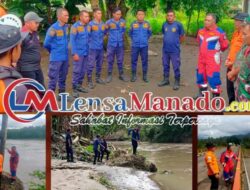 Tim Damkar dan Penyelamatan Minsel, Cari Korban Hanyut di Sungai Poigar