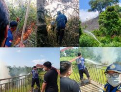 Damkar Minsel Sigap Padamkan Kebakaran Lahan di Sekitar RSU GMIM Kalooran dan Bukit Sasayaban